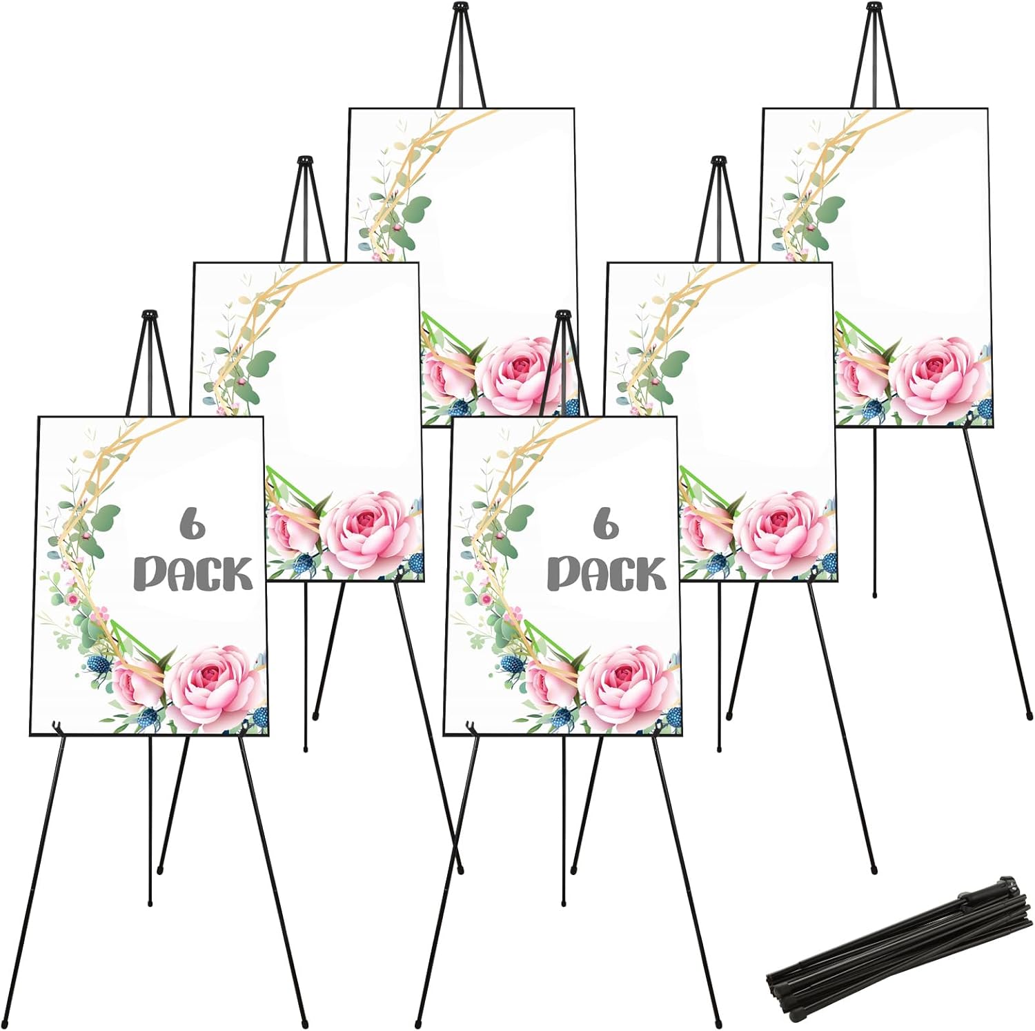 6-Pack 63-Inch Folding Display Easel